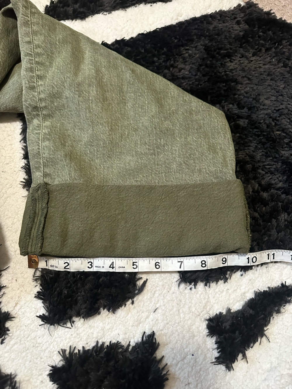 The Lonnie Cuffed High-Rise Crop Jeans by Pilcro army green size 31 - Picture 9 of 11